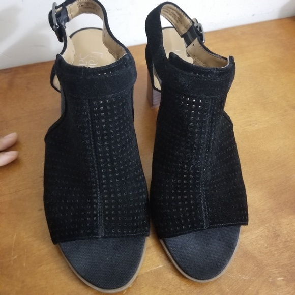 Leather Black Cut Out Booties - Picture 4 of 7